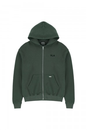 Young LA 515 Monarch Zip-Up Hoodie Olive Canada | XYNV-92170