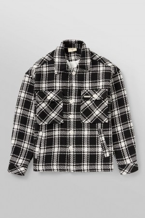 Young LA 519 - Woven Flannel Jackets Black White Canada | BPYC-39082