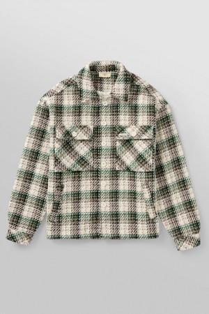 Young LA 519 - Woven Flannel Jackets Green Canada | EAUH-72196