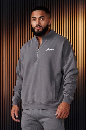 Young LA 520 - Sunday Quarter Zips Grey Canada | FNYA-91036