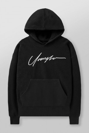 Young LA 524 - Reverse Terry Hoodies Black Canada | NHKI-98742