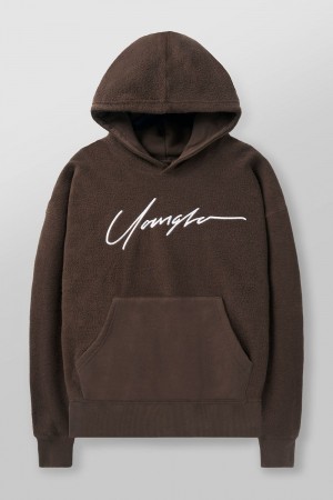 Young LA 524 - Reverse Terry Hoodies Brown Canada | DMIZ-95327