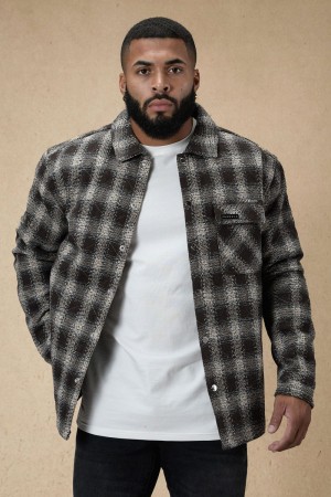 Young LA 556 High Profile Flannel Jacket Brown White Canada | XWVP-76390