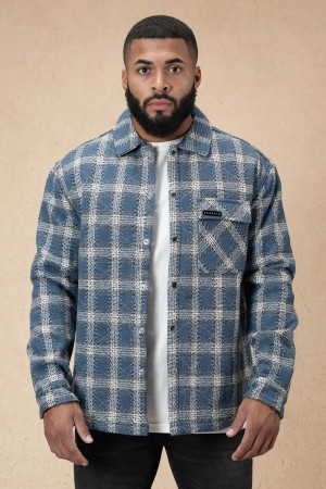 Young LA 556 High Profile Flannel Jacket Blue Canada | LOUS-61807