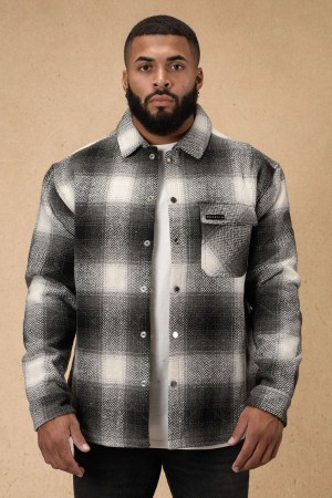 Young LA 556 High Profile Flannel Jacket Black White Canada | KXDB-03195