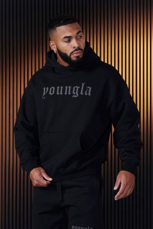 Young LA 566 - Cloud 9 Hoodies Black Canada | QORN-04573