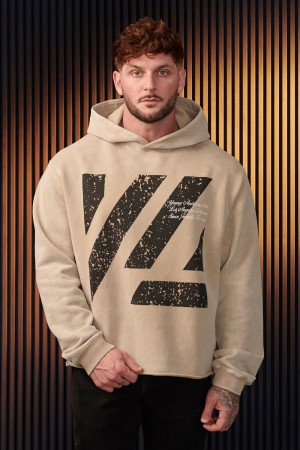 Young LA 568 - Icon Washed Hoodies Beige Canada | SVXN-26139