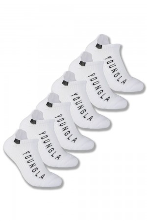 Young LA 710 Performance Ankle Socks 3-Pack White Canada | UWDV-05321