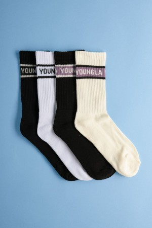 Young LA 712 High Top Socks 4-Pack Multicolor Canada | AGOZ-63821