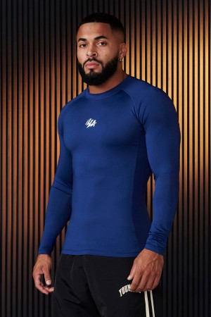 Young LA 802 - Speed Compression Longsleeves Dark Blue Canada | FRNV-74098