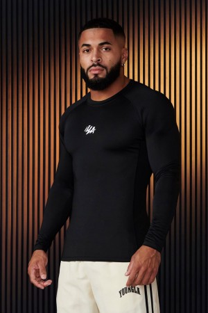 Young LA 802 - Speed Compression Longsleeves Black Canada | XSIA-82736