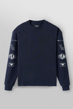 Young LA 8037 - Excellence Longsleeves Navy Canada | XIVT-82054