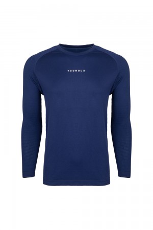 Young LA 823 New Gen Compression Longsleeves Dark Blue Canada | RZLK-75813