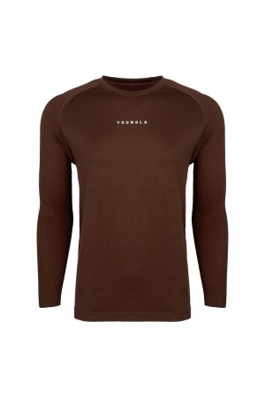 Young LA 823 New Gen Compression Longsleeves Dark Brown Canada | UXNG-45013