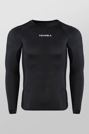 Young LA 830 - Flexfit Compression Longsleeves Black Canada | XGYB-02483