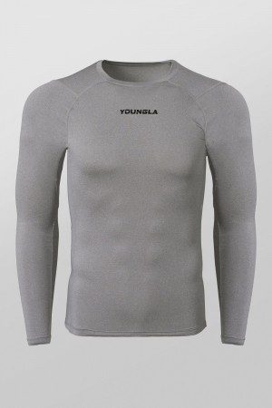 Young LA 830 - Flexfit Compression Longsleeves Grey Canada | UNAX-17238