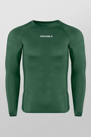 Young LA 830 - Flexfit Compression Longsleeves Green Canada | POEU-07956