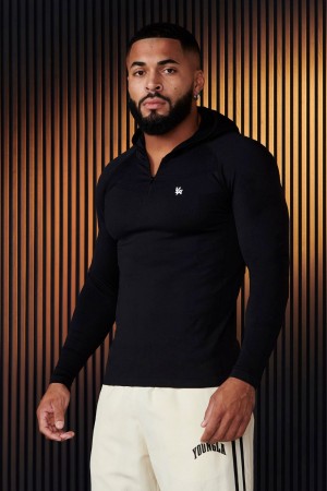 Young LA 832 - Supervillain Compression Hoodies Black Canada | SVPH-78534