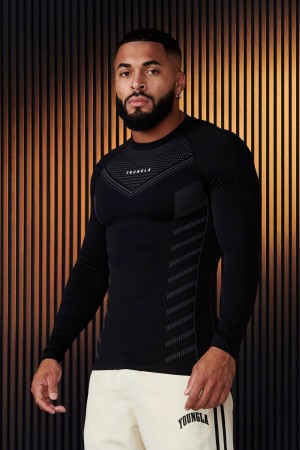 Young LA 833 - Superhero Compression Longsleeves Black Canada | CFXL-16974