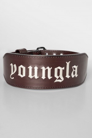 Young LA 902 - 8mm Leather Belts Burgundy Canada | DPEL-95127