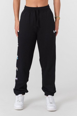 Young LA W203 Winter Bloom Joggers Black Canada | XZOB-81350