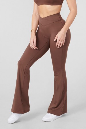 Young LA W215 Vital Flare Pants Brown Canada | UXIC-24360