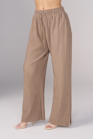 Young LA W244 Aria Pleated Pants Khaki Canada | NOXS-43178