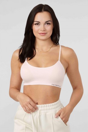 Young LA W316 Ribbed Sports Bra Pink Canada | BYIU-58706