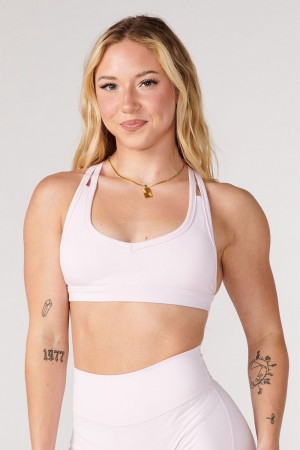 Young LA W318 Effortless Sports Bra Pink Canada | RCQO-96380