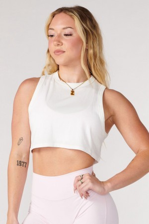 Young LA W321 Cloud Modal Tank White Canada | WUEY-13758