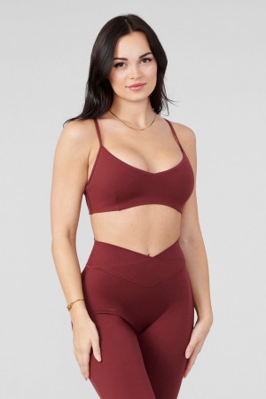 Young LA W324 Vital Sports Bra Burgundy Canada | OBID-29576