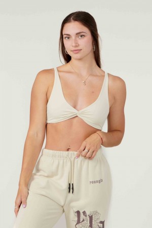 Young LA W326 Spiral Sports Bra White Canada | IQBX-56217