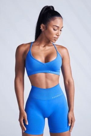 Young LA W327 - Core Seamless Sports Bra Blue Canada | SDET-63920