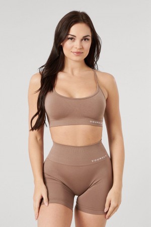 Young LA W329 - Core Seamless Scoop Neck Bra Khaki Canada | DQYR-72593