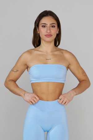 Young LA W333 Seamless Curve Bandeau Blue Canada | YAUK-14296