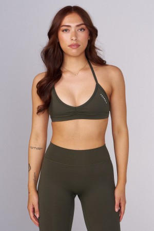 Young LA W335 - Urban V-Neck Bra Olive Canada | WVAJ-71592