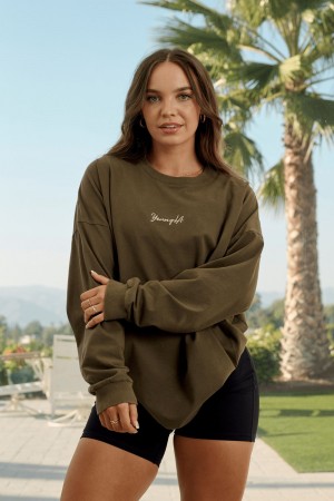 Young LA W416 Retro Long Sleeve Fall 23 Olive Canada | XRPL-15803