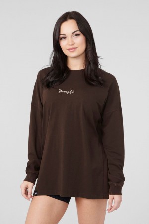 Young LA W416 Retro Long Sleeve Fall 23 Dark Brown Canada | ETZL-17583