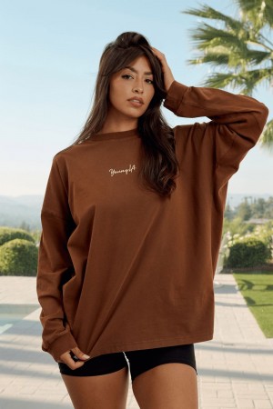 Young LA W416 Retro Long Sleeve Fall 23 Brown Canada | EIGN-16503