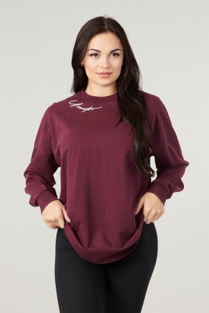 Young LA W432 - Emblem Long Sleeve Tee Purple Canada | OJNC-64895