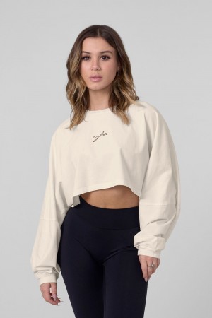 Young LA W434 - Lazyday Longsleeve Top Beige Canada | FDWC-03428