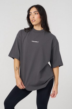 Young LA W440 Digital Oversized Tee Grey Canada | BXSK-53490