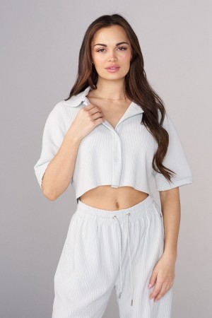 Young LA W444 Aria Pleated Top White Canada | BDLX-35891