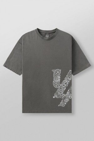 Young LA W448 Bandana Tee Grey Canada | CXJQ-38591