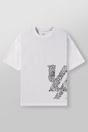 Young LA W448 Bandana Tee White Canada | YRIE-09215