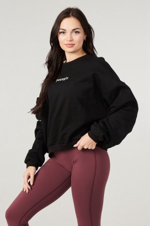 Young LA W513 - Willow Crewneck Black Canada | EYLG-69257