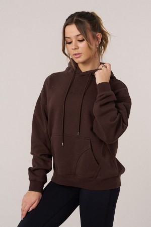 Young LA W518 - Minimal Hoodie Dark Brown Canada | LIHC-97856