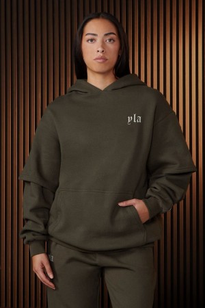 Young LA W520 - Urban Layer Hoodie Olive Canada | YFPU-63742