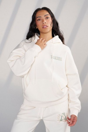 Young LA W524 - Teddy Hoodie White Canada | EWZM-71506