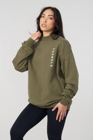 Young LA W539 Eternal Crewneck Olive Canada | HXFJ-35470